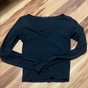 Brandy Melville Black Long Sleeve Top - SOLD ON DEPOP